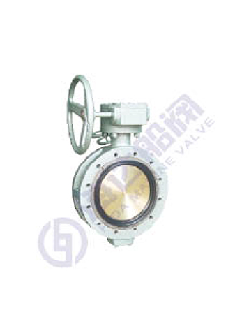 Double eccentric flange worm type manual butterfly valve