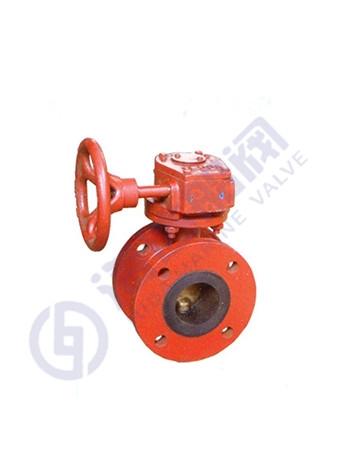 Center type double flange worm type manual butterfly valve